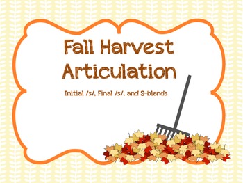 Preview of Fall Harvest Articulation - /s/ & s-blends
