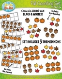 Fall Harvest Counting and Ten Frames Math Clipart {Zip-A-D