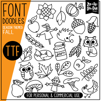 Preview of Fall Harvest Doodle Font {Zip-A-Dee-Doo-Dah Designs}