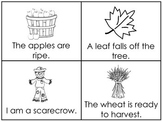 Fall Harvest Early Emergent Reader Child Reading Activity Cards.