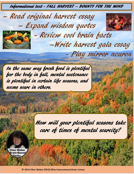 Preview of Fall Harvest Informational Text and Writing Tasks