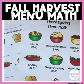 Preview of Fall Harvest Menu Math