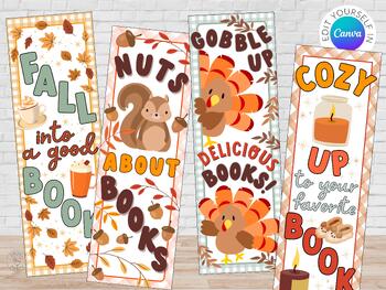 Preview of Fall Harvest Printable Bookmarks | Student Thanksgiving Bookmarks | Student Gift