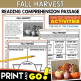 Fall Harvest Reading Comprehension Passage and Questions