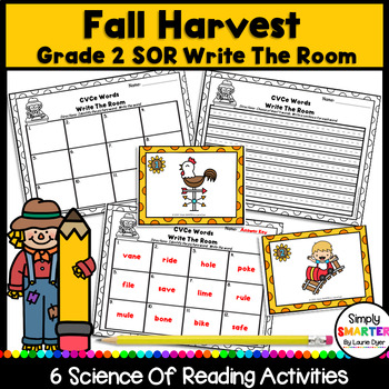 Preview of Fall Harvest Second Grade Science Of Reading Write The Room Activities