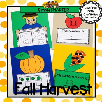 Preview of Fall Harvest Themed Cut and Paste Math Crafts