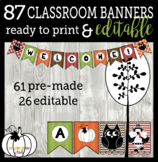 Fall Harvest Time Thanksgiving Banner with Letters | Edita