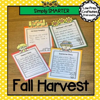 Preview of Fall Harvest Writing Cut and Color Craftivities