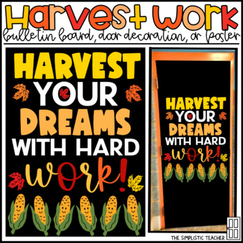 Preview of Fall Harvest Your Dreams November Bulletin Board or Door Decoration Kit