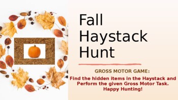 Preview of Fall Haystack Hunt: Gross Motor Game (Thanksgiving/Harvest)