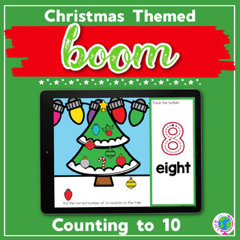 Preview of Christmas Counting to 10: Create an Array | Boom Cards™ Digital Task Cards