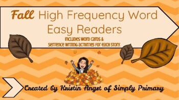 Preview of Fall High Frequency Word Readers