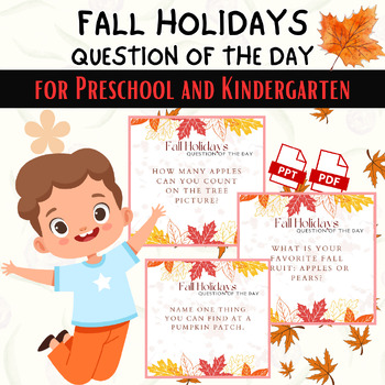 Preview of Fall Holidays Question of the Day for Preschool and Kindergarten - Thanksgiving