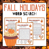 Fall Holidays Word Search Puzzles | Fall Activities