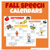 Fall Homework Speech Language Calendars for Parents - SLP Therapy