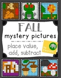 Fall Hundreds Chart Mystery Pictures - Place Value, Add, Subtract
