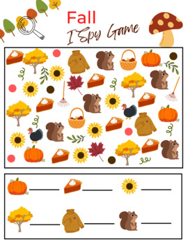 Preview of Fall I Spy Activity, No Prep, Individual Work