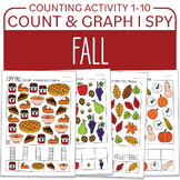 Fall I Spy Color Count and Graph up to 10 Ten frames Cut a