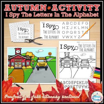 Preview of Fall I Spy Hidden Alphabet Letters Fine Motor Literacy Centers Activity