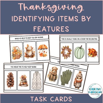 Preview of Fall Identifying Items By Feature Task Cards