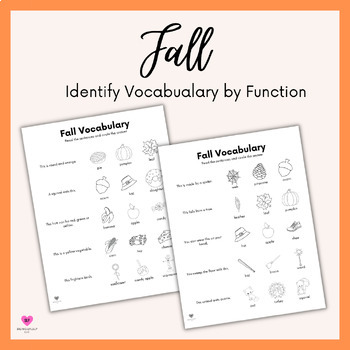 Preview of Fall Identifying Objects by Function Worksheets
