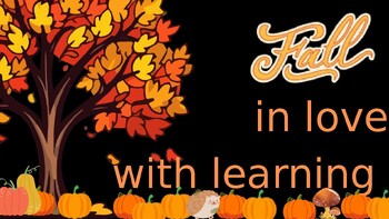 Preview of Fall In Love with Learning/Reading | Fall Autumn | Bulletin Display Board