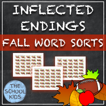 Preview of Fall Inflected Endings Word Sorts s es ies 3 sounds of ed ing