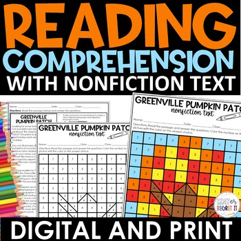 Preview of Fall Informational Reading Comprehension Mystery Picture Digital Print