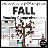 Fall Informational Reading Comprehension Worksheet Seasons