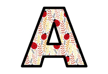 Preview of Fall Insects Ladybug Bulletin Board Letters, Classroom Déor,  Alphabet