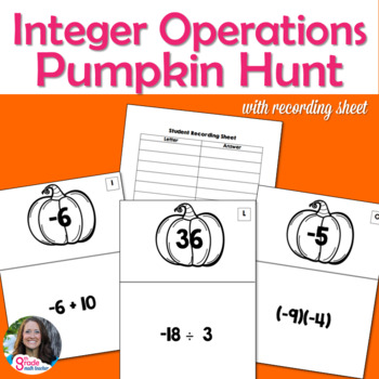 Preview of Fall Integer Operations Pumpkin Scavenger Hunt
