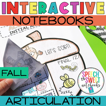Preview of Fall Articulation Activities | Speech Therapy Notebook | Halloween Pumpkin Apple