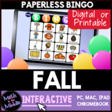 Fall Interactive Digital Bingo Game - Distance Learning