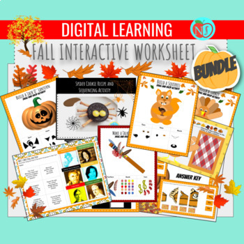 Preview of Fall Interactive Worksheet BUNDLE | Drag and Drop Activities | Printable