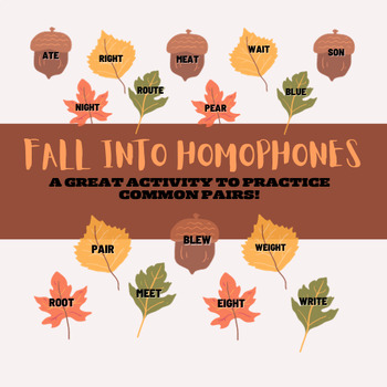 Preview of Fall Into Homophones (Fall/Autumn)