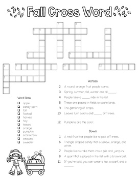 Fall Into Learning: Seasonal Crossword Puzzle FREEBIE | TpT