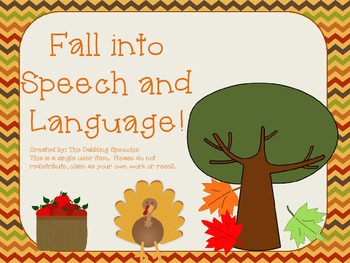 Preview of Fall Into Speech and Language Pack