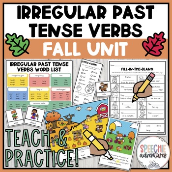 Preview of Fall Irregular Past Tense Verbs Contextualized Grammar Unit for Speech Therapy