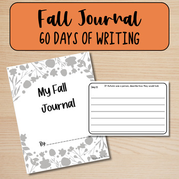 Preview of Fall Journal, 60 Days of Writing Prompts Freebie