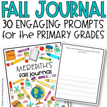 Fall Journal with 30 Prompts {EDITABLE} by Miss M's Reading Resources