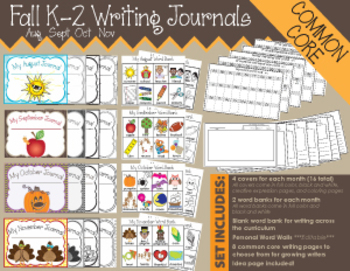 Preview of Fall K-2 Writing Journals {COMMON CORE}