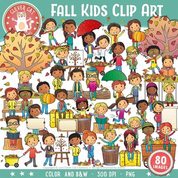 Preview of Fall Kids Clipart