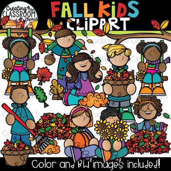 Preview of Fall Kids Clipart {Fall Clipart}