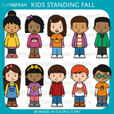 Fall Kids Standing Clipart
