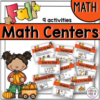 Preview of Fall Kindergarten Math Center Activities