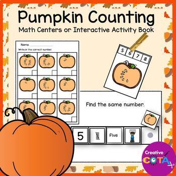 Preview of Fall Kindergarten Math Centers & Counting Number Representation Activities