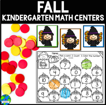 Preview of Fall Kindergarten Math Centers and Kindergarten Math Worksheets
