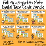 Fall Kindergarten Math Digital Task Cards Bundle Interacti