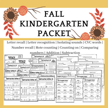 Preview of Fall Math and Literacy Packet | No Prep | CCSS