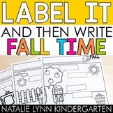 Fall Label and Write Kindergarten Writing Center Worksheets